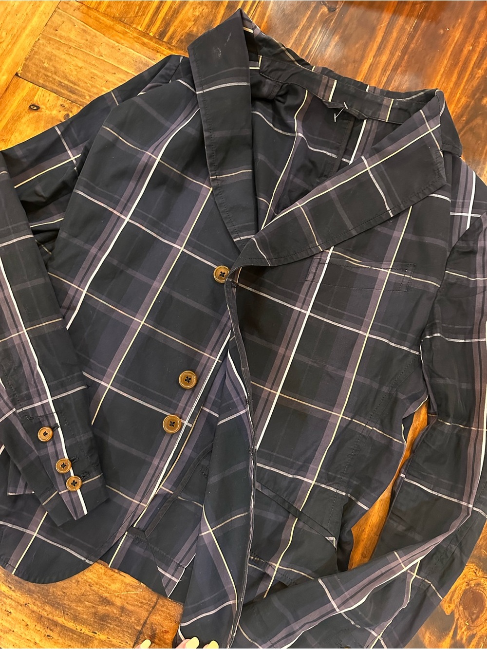 Vintage Men’s Vivienne Westwood Plaid Blazer Suit Jacket Size IT 46 US 36 Navy